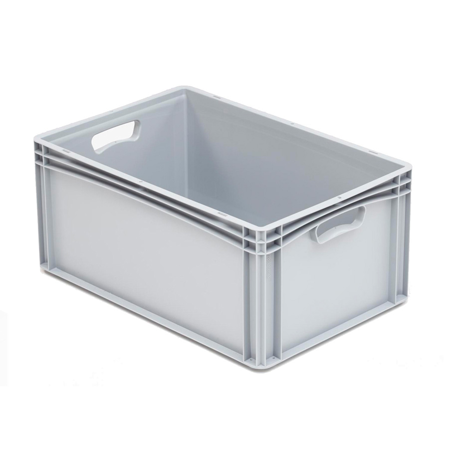 [042001] Caja plástica para transporte serie Basicline con paredes lisas y asas abiertas - Dim.: 600x400x270h mm - Gris claro