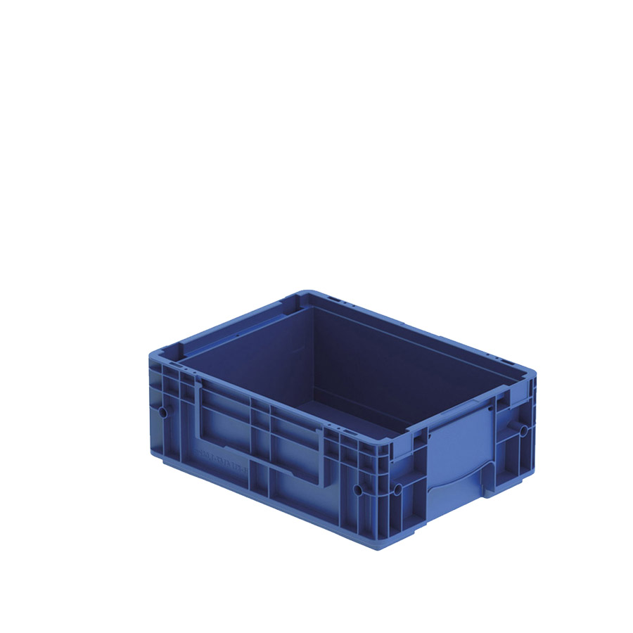 [042020] Caja plástica Eurobox para el sector automoción serie KLT de fondo liso perforado - Dim.: 400x300x147,5h mm - Azul