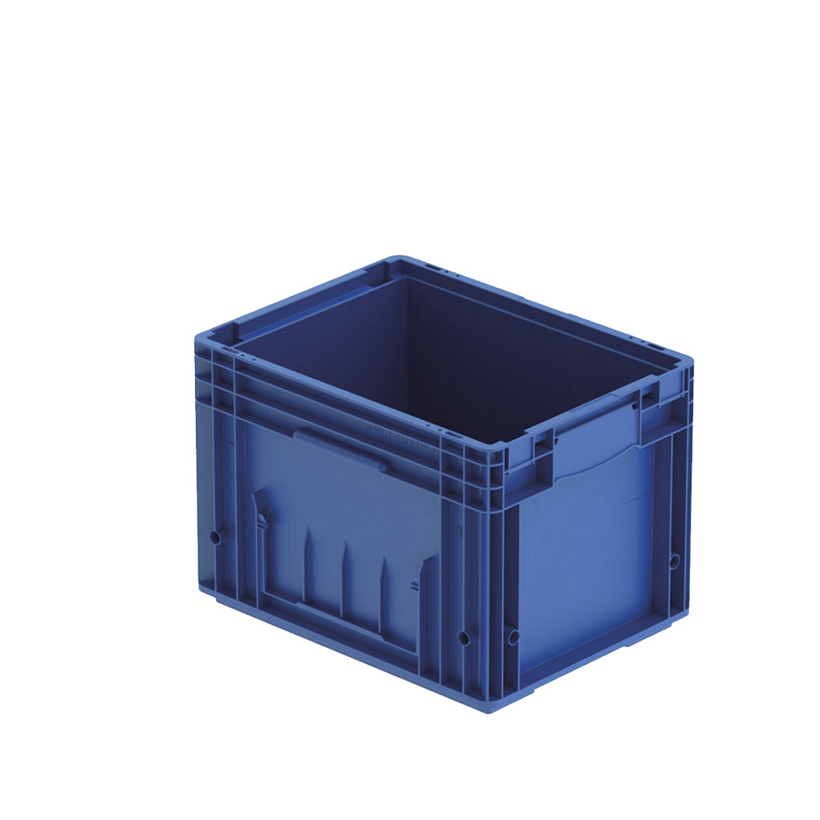 [042021] Caja plástica Eurobox para el sector automoción serie KLT de fondo liso perforado - Dim.: 400x300x280h mm - Azul