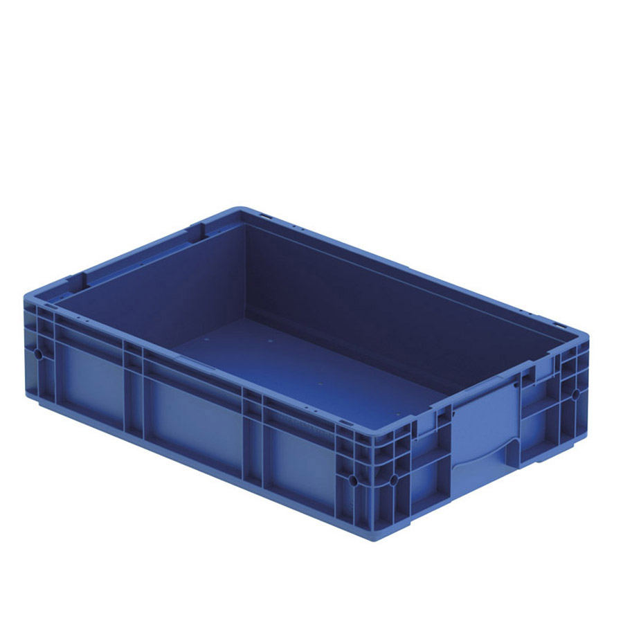 [042022] Caja plástica Eurobox para el sector automoción serie KLT de fondo liso perforado - Dim.: 600x400x150h mm - Azul
