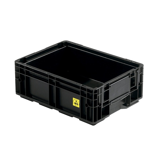 [042028] Caja plástica para sector automotriz serie KLT con protección ESD y fondo reforzado - Dim.: 400x300x150h mm - Negro