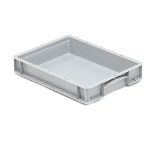 [042035] Caja plástica para transporte serie Basicline con paredes lisas y asas cerradas - Dim.: 400x300x70h mm - Gris claro