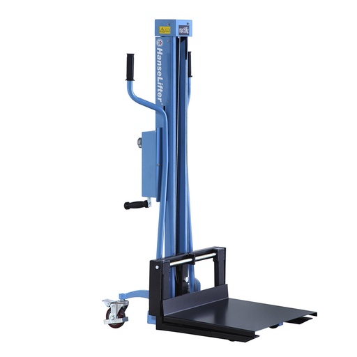 [042062] Elevador multiusos de traslación y elevación manual mediante manivela - Elevación máx.: 1100h mm - Carga máx.: 150 kg - Azul ral 5012