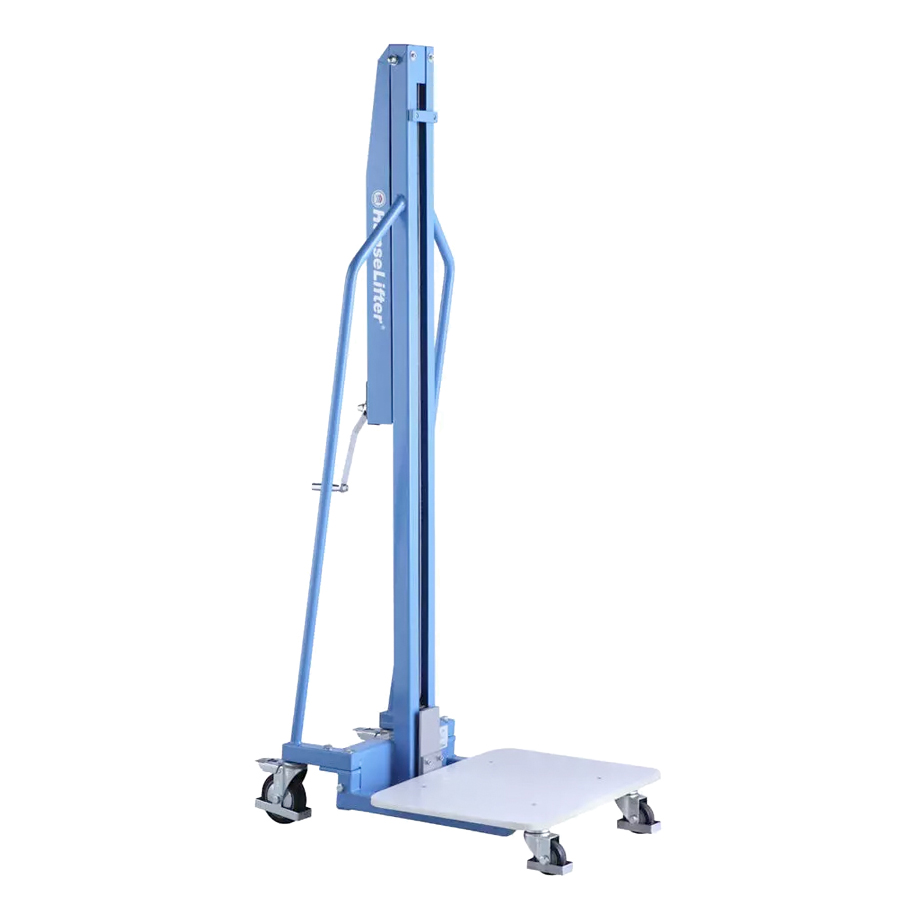 [042271] Elevador multiusos de traslación y elevación manual mediante manivela - Elevación máx.: 1500h mm - Carga máx.: 200 kg - Azul ral 5012