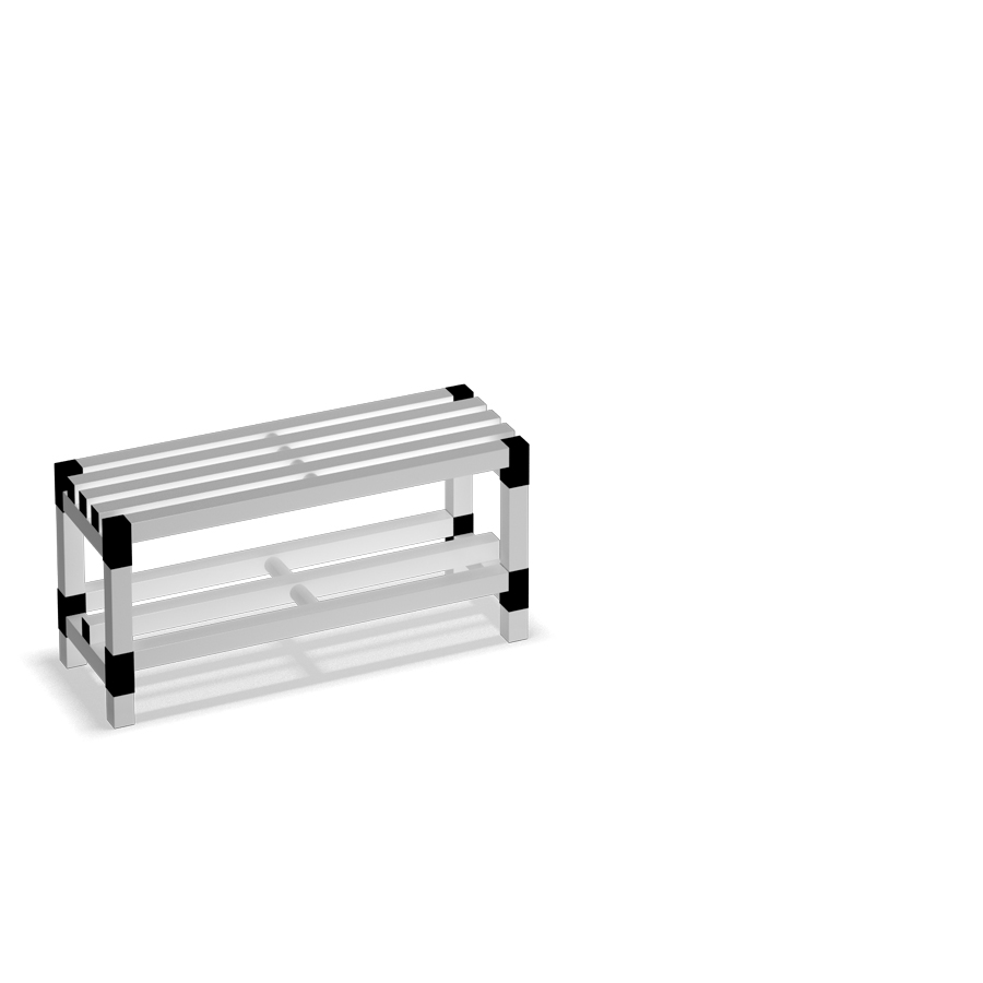 [042436] Banqueta para vestuario con asiento alistonado - Dim.: 1000x350x485h mm - Gris claro