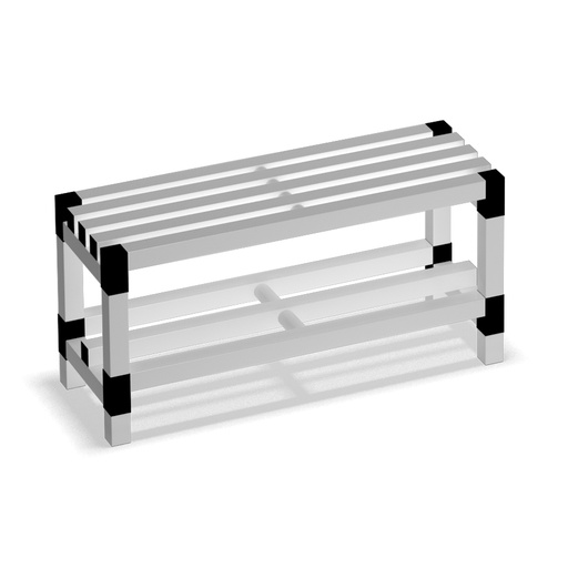 [042436] Banqueta para vestuario con asiento alistonado - Dim.: 1000x350x485h mm - Gris claro