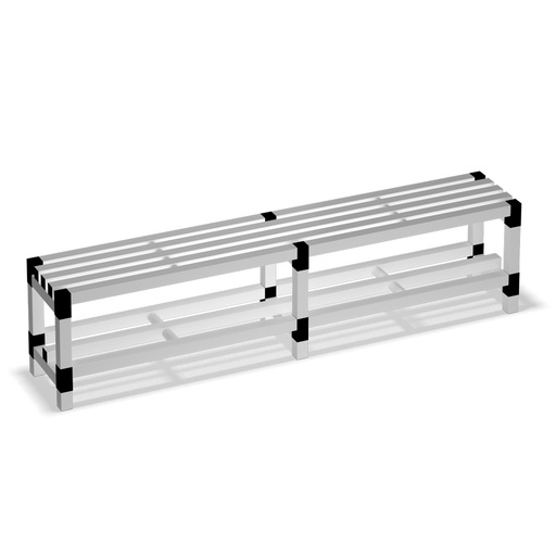 [042438] Banqueta para vestuario con asiento alistonado - Dim.: 2000x350x485h mm - Gris claro