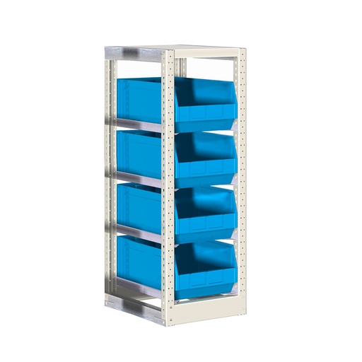 [042439] Estantería con guías y 4 cajas de 500x315x200h mm - Dim.: 402x500x1100h mm - Acero cincado