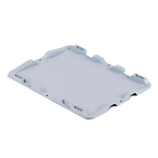 [042553] Tapa de plástico apoyable para caja Eurobox serie Silverline (sin bisagras) - Dim.: 400x300 mm - Gris