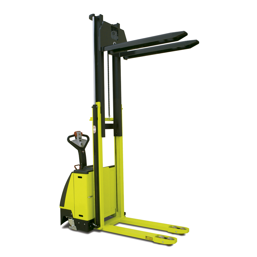 [042815] Apilador de tracción y elevación eléctrica con batería y cargador - Carga 1600 kg - Elevación 1600 mm - Verde Pantone 382C
