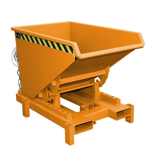 [042864] Contenedor metálico basculante 0,3 m³ (sin tapa) - Dim.:  1310x805x970 mm - Naranja ral 2000