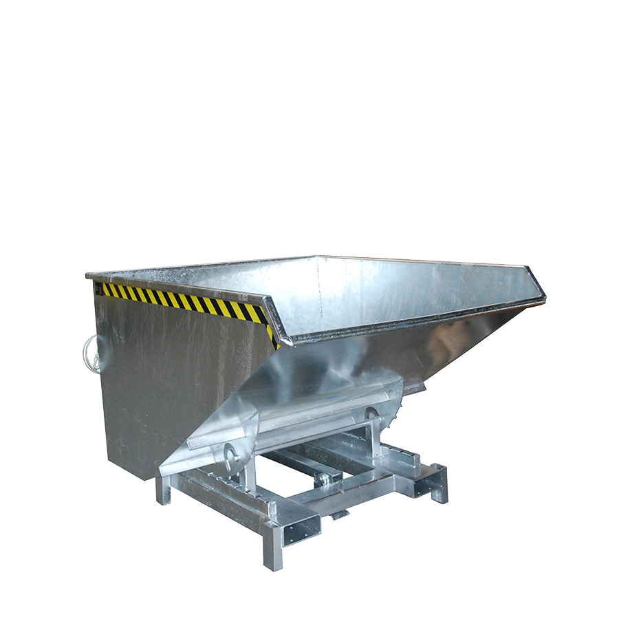 [042869] Contenedor metálico basculante 0,9 m³ (sin tapa) - Dim.:  1310x1580x970h mm - Acero galvanizado