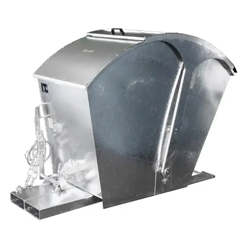 [042918] Contenedor metálico basculante con tapa arqueada 0,75 m³ - Dim.: 1750x755x1230h mm - galvanizado