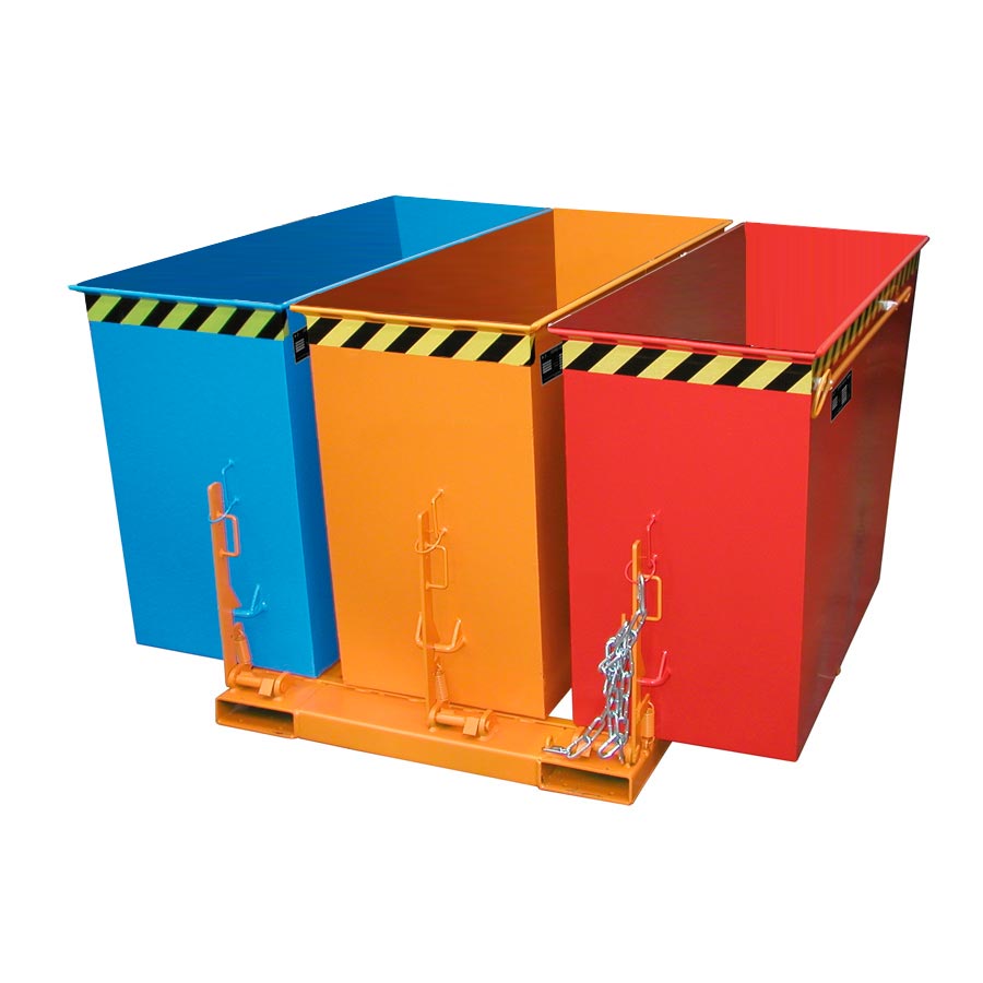 [042929] Triple contenedor basculante - Capacidad 3x600 lts. - Dim.: 1665x1675x1000 mm - Acero pintado