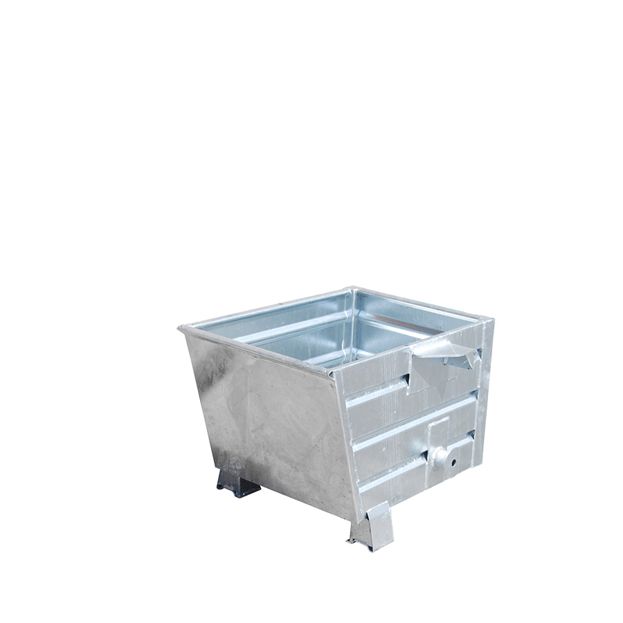 [042939] Contenedor metálico apilable y basculante mediante implante - Cap. 0,3 m³ - Dim.: 800x600x600 mm - Acero galvanizado