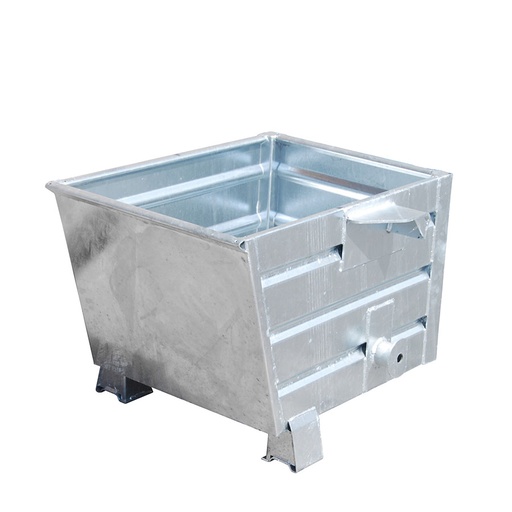 [042939] Contenedor metálico apilable y basculante mediante implante - Cap. 0,3 m³ - Dim.: 800x600x600 mm - Acero galvanizado