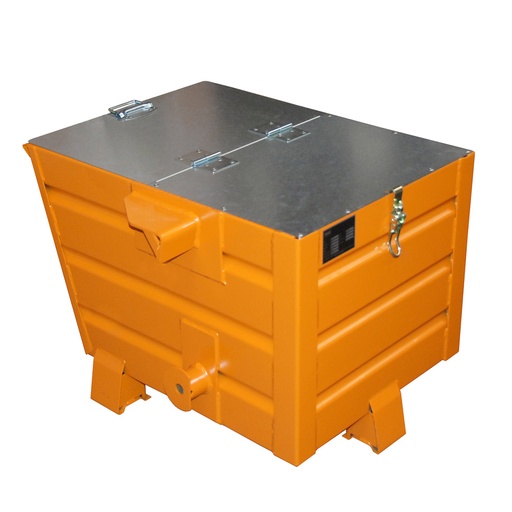 [042942] Tapa metálica abatible en una hoja para contenedor metálico de 0,55 m³ - acero galvanizado