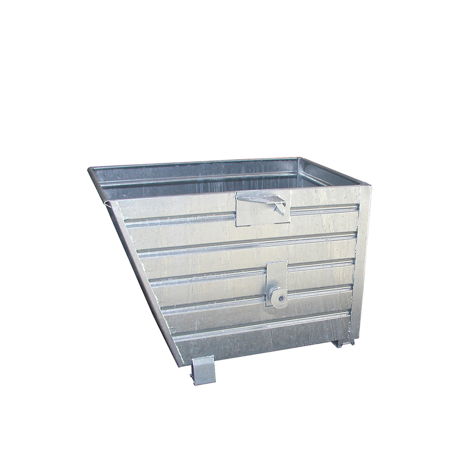 [042943] Contenedor metálico apilable y basculante mediante implante - Cap. 0,7 m³ - Dim.: 1200x800x900 mm - acero galvanizado