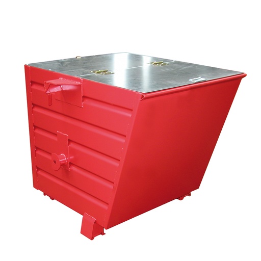 [042944] Tapa metálica abatible en una hoja para contenedor metálico de 0,7 m³ - acero galvanizado