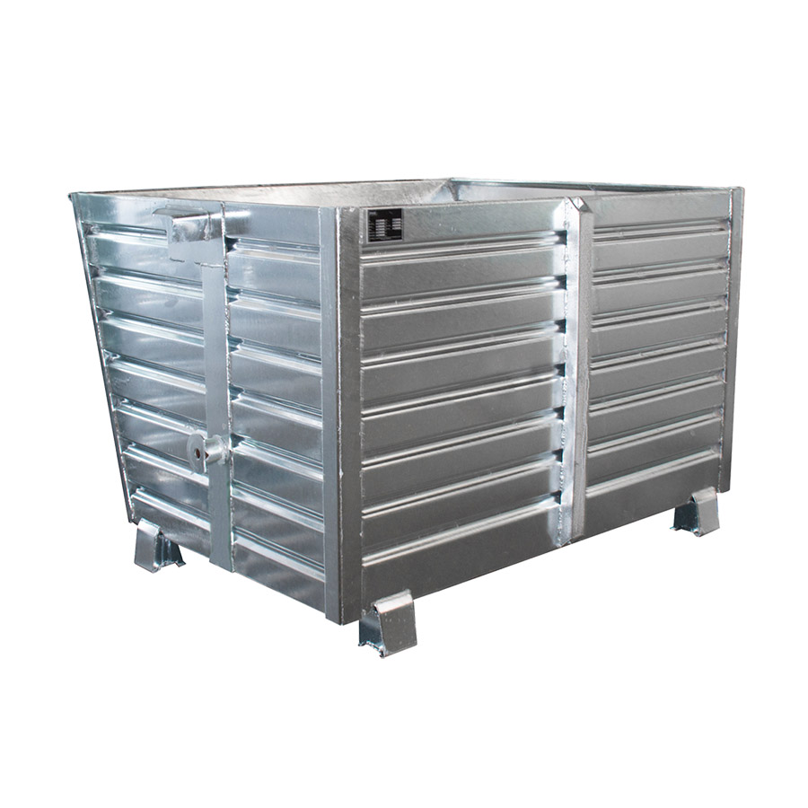 [042947] Contenedor metálico apilable y basculante mediante implante - Cap. 1,5 m³ - Dim.: 1200x1500x1000 mm - Acero galvanizado