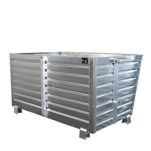 [042950] Contenedor metálico apilable y basculante mediante implante - Cap. 2 m³ - Dim.: 1200x2000x1000 mm - acero galvanizado