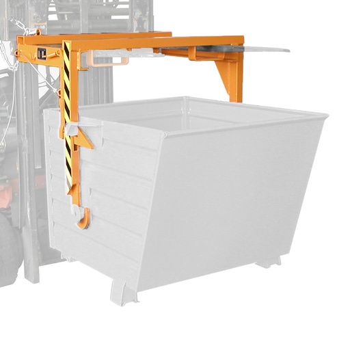 [042953] Implante mecánico para basculación de contenedores de 0,3 m³ mediante carretilla - Naranja ral 2000