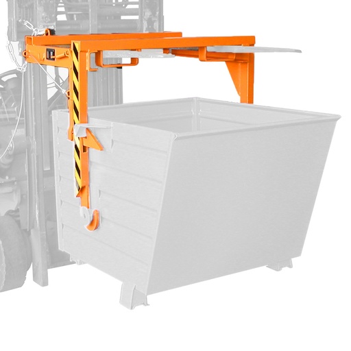 [042954] Implante mecánico para basculación de contenedores de 1,5 m³ mediante carretilla - Naranja ral 2000