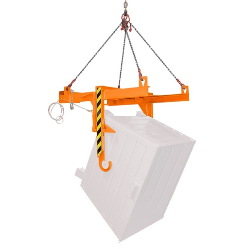 [042957] Implante mecánico para basculación de contenedores de 0,55 m³ mediante carretilla o grúa - Naranja ral 2000