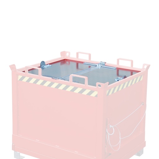 [042963] Tapa abatible articulada contenedor 0,5 m³ y 0,75 m³ - acero galvanizado