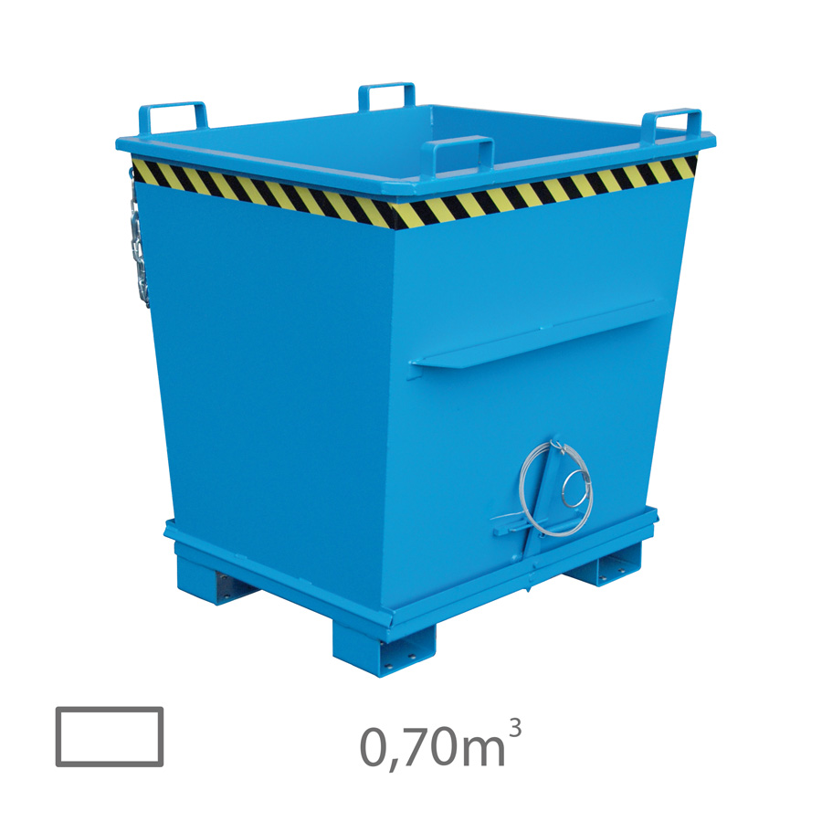 [042970] Contenedor encajable de fondo abatible - Capacidad 0,7 m³ - Dim.: 1040x1200x971 mm - acero pintado