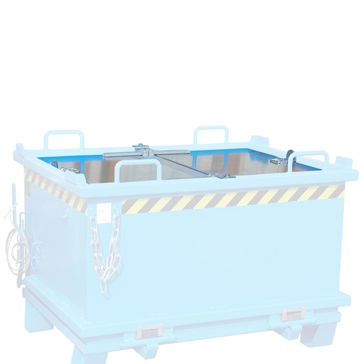 [042983] Tapa abatible articulada contenedor de 1,5 m³ a 2 m³ - acero galvanizado