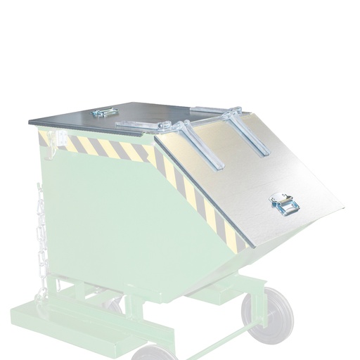 [043015] Tapa de dos hojas abatibles para contenedor metálico de 250 lts. - acero galvanizado