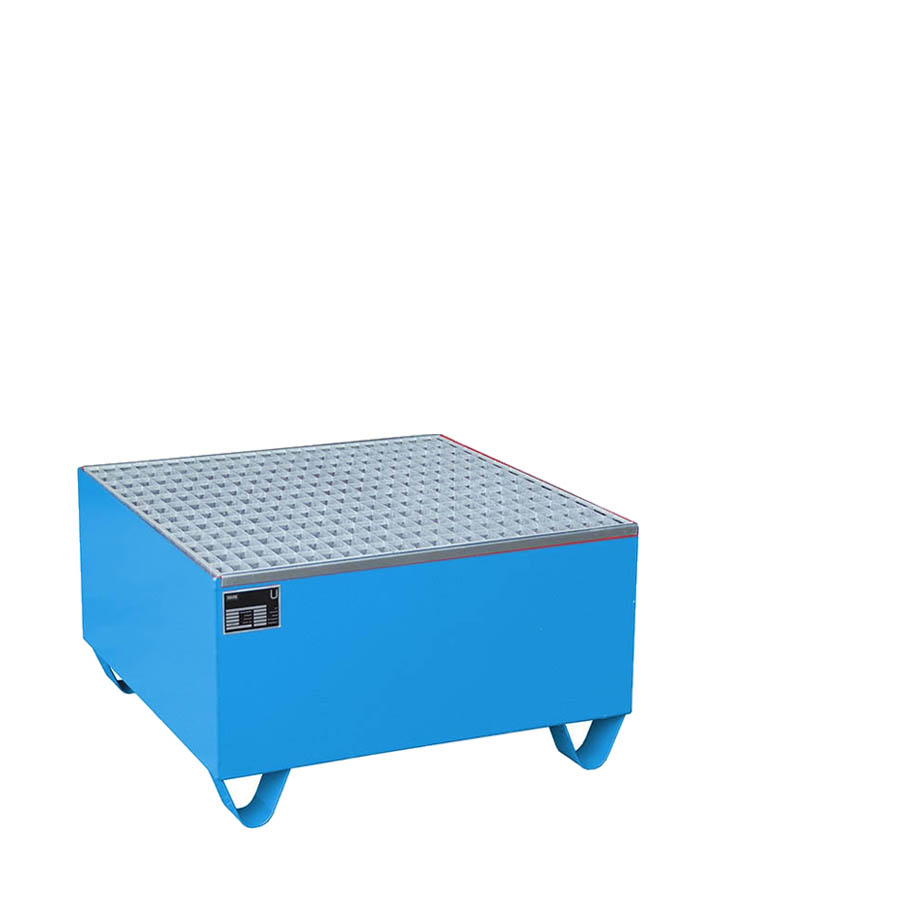 [043331] Cubeto de retención con rejilla para 1 bidón de 200 lts - Dim.: 800x800x465h mm - Acero pintado