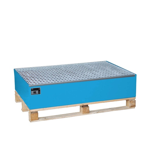 [043338] Cubeto de retención con rejilla para 2 bidones de 200 lts - Dim.: 1200x800x260h mm - Acero pintado