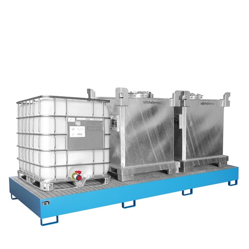 [043389] Cubeto de retención metálico con rejilla metálica - Cap.: 1000 lts. - Dim.: 3850x1300x340h mm - acero pintado