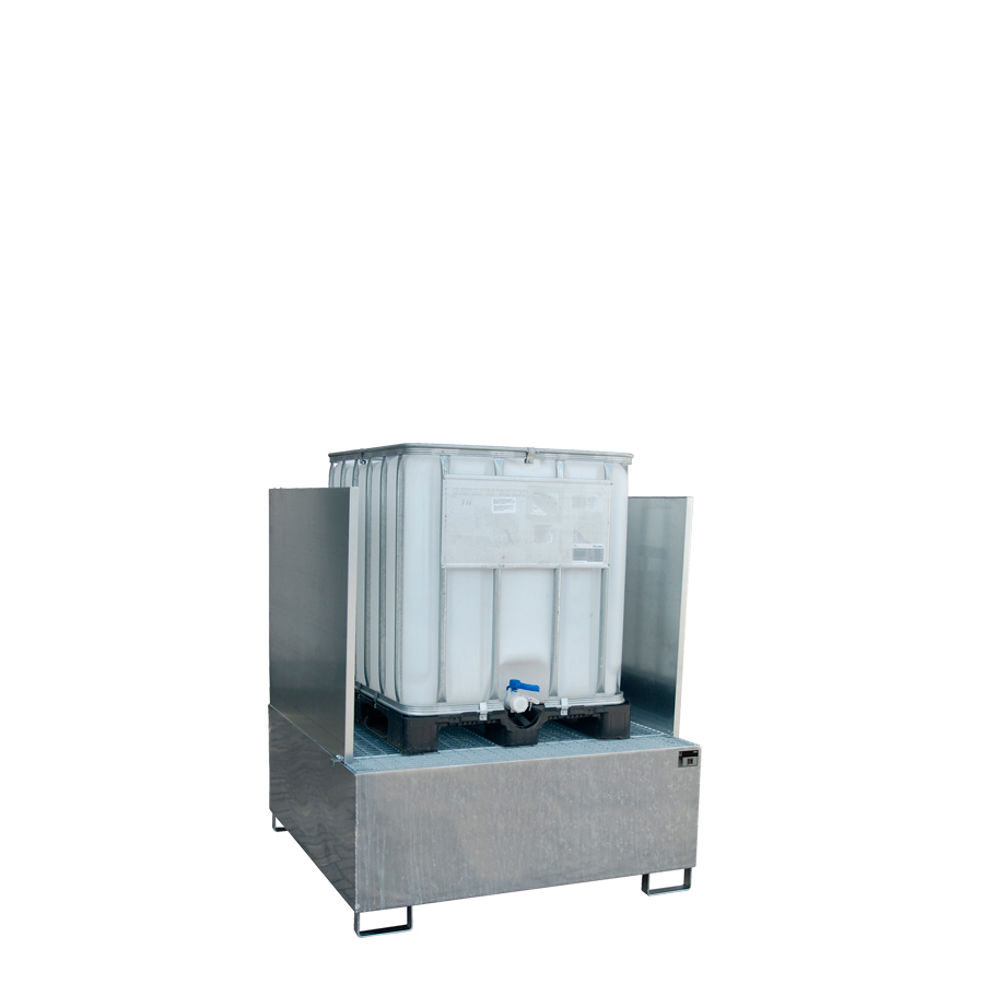 [043402] Cubeto de retención metálico con paredes y rejilla - Cap.: 1000 lts. - Dim.: 1460x1460x1620h mm - acero pintado