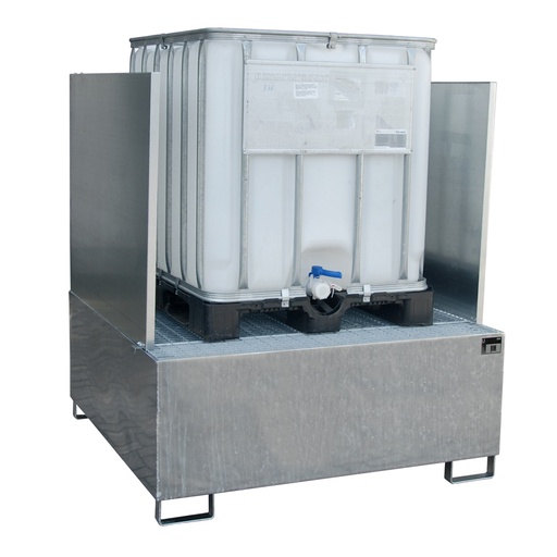 [043402] Cubeto de retención metálico con paredes y rejilla - Cap.: 1000 lts. - Dim.: 1460x1460x1620h mm - acero pintado