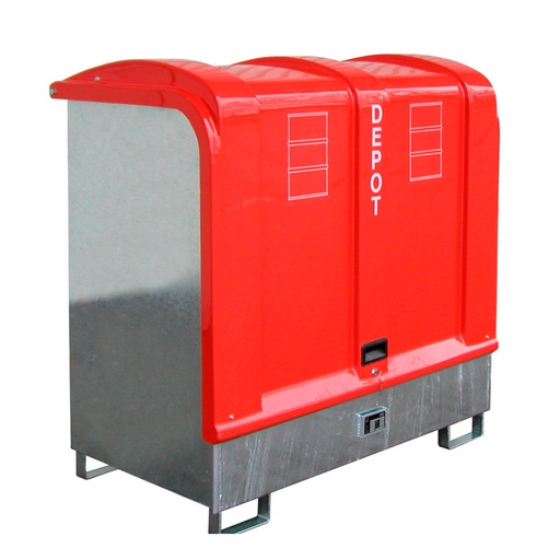 [043459] Cubeto de retención metálico con paredes y tapa - Dim.: 1455x830x1450h mm - acero galvanizado