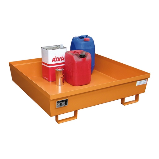 [043488] Cubeta colectora metálica de 280 litros de capacidad - Dim.: 1200x1200x335h mm - Naranja ral 2000