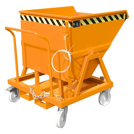 [043493] Contenedor móvil autobasculante eco - Capacidad 0,4 m³ - Dim.: 1120x1010x1115h mm - naranja ral 2000