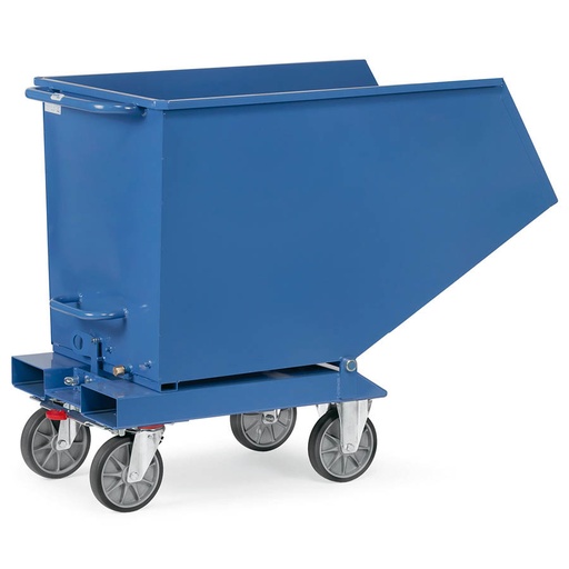 [043544] Contenedor basculante manual para virutas con grifo - Dim.: 1374x730x1072h mm - Azul ral 5007
