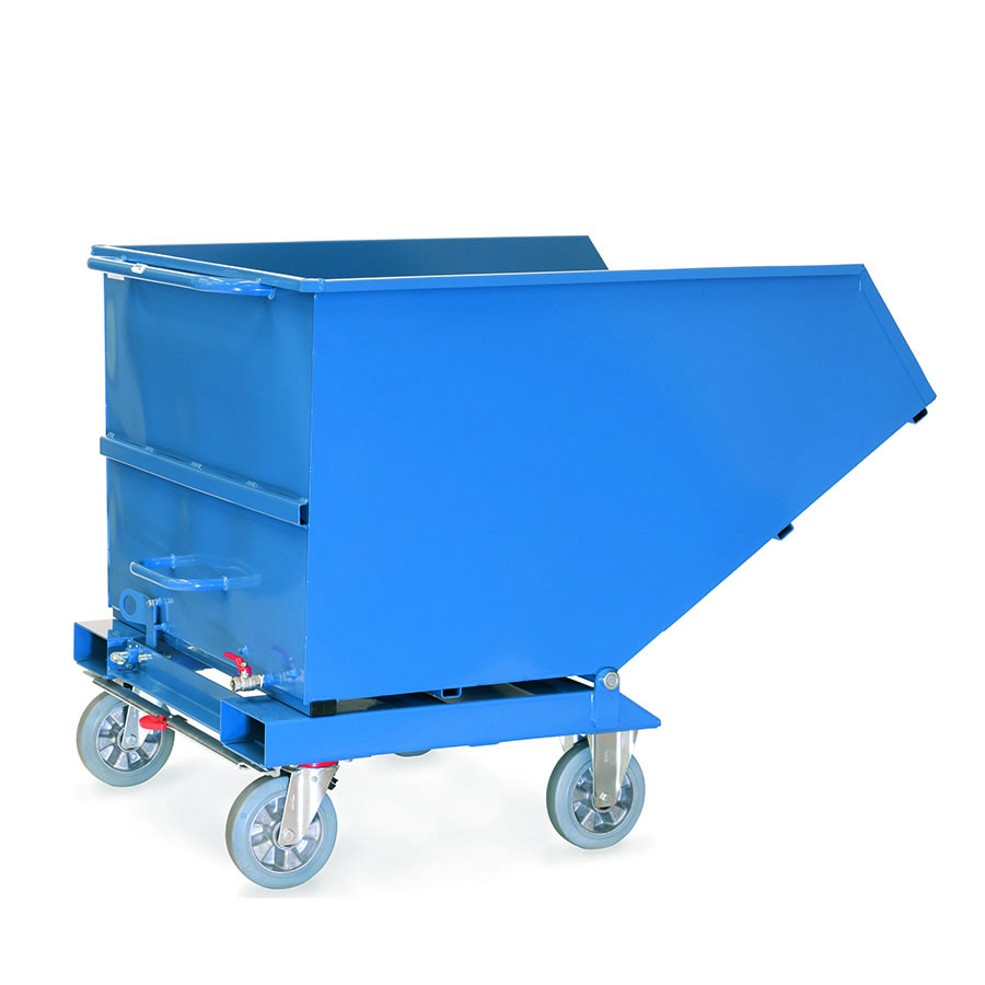 [043545] Contenedor basculante manual para virutas con grifo - Dim.: 1458x1044x1099h mm - Azul ral 5007