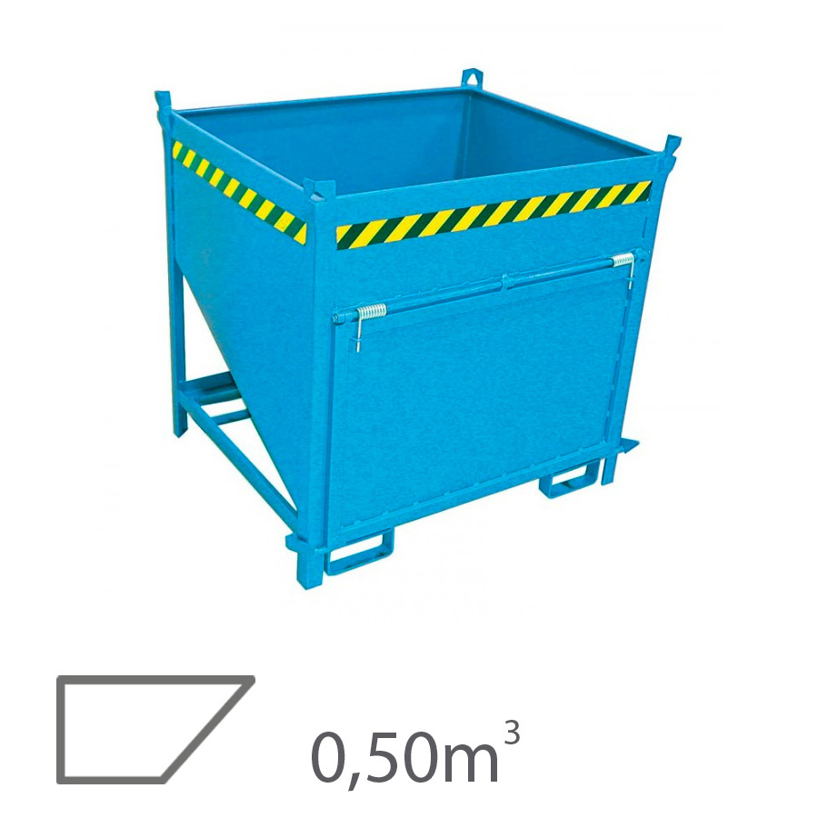 [043551] Contenedor de silo para vaciado con apertura lateral - Capacidad 0,50 m3 - Dim.: 1000x1200x935 mm - acero pintado