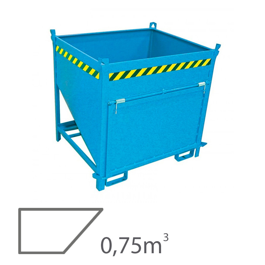 [043553] Contenedor de silo para vaciado con apertura lateral - Capacidad 0,75 m3 - Dim.: 1000x1200x1170 mm - acero pintado