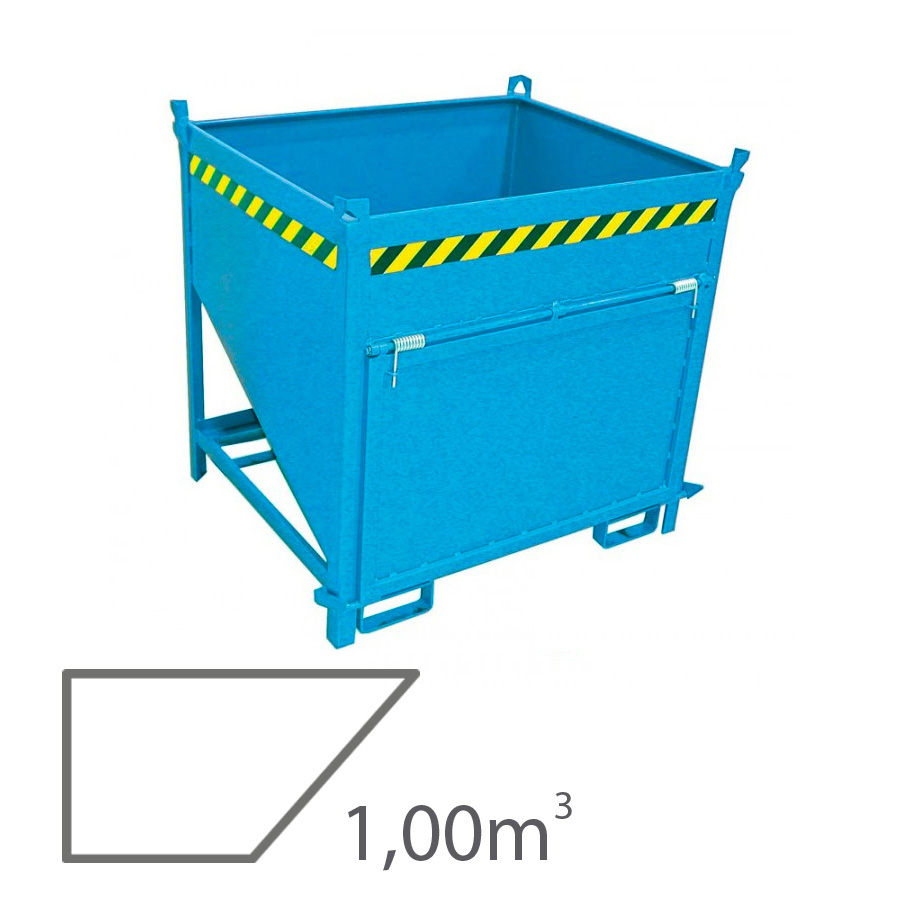 [043555] Contenedor de silo para vaciado con apertura lateral - Capacidad 1,00 m3 - Dim.: 1000x1200x1405 mm - acero pintado