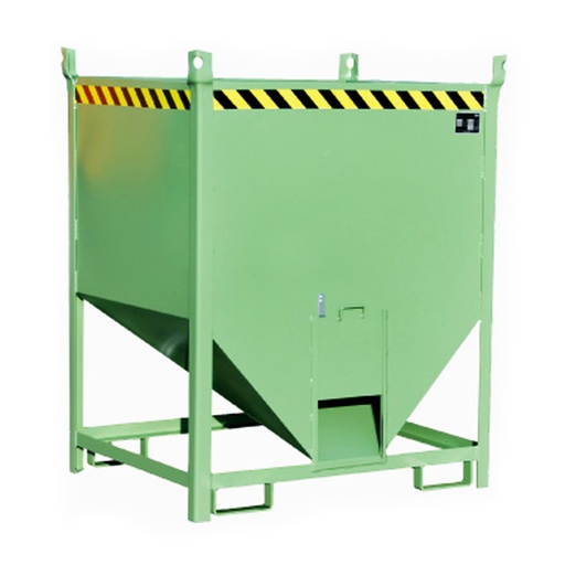 [043561] Contenedor de silo para vaciado con trampilla lateral - Capacidad 1,00 m3 - Dim.: 1000x1200x1495 mm - acero pintado