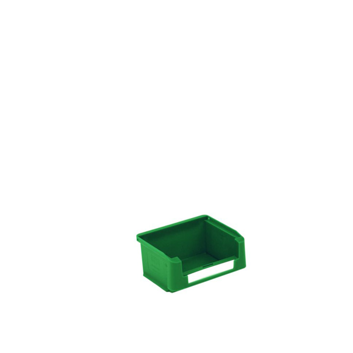 [043618] Caja plástica para almacén con abertura frontal - Dim.: 102x85x50h mm - verde