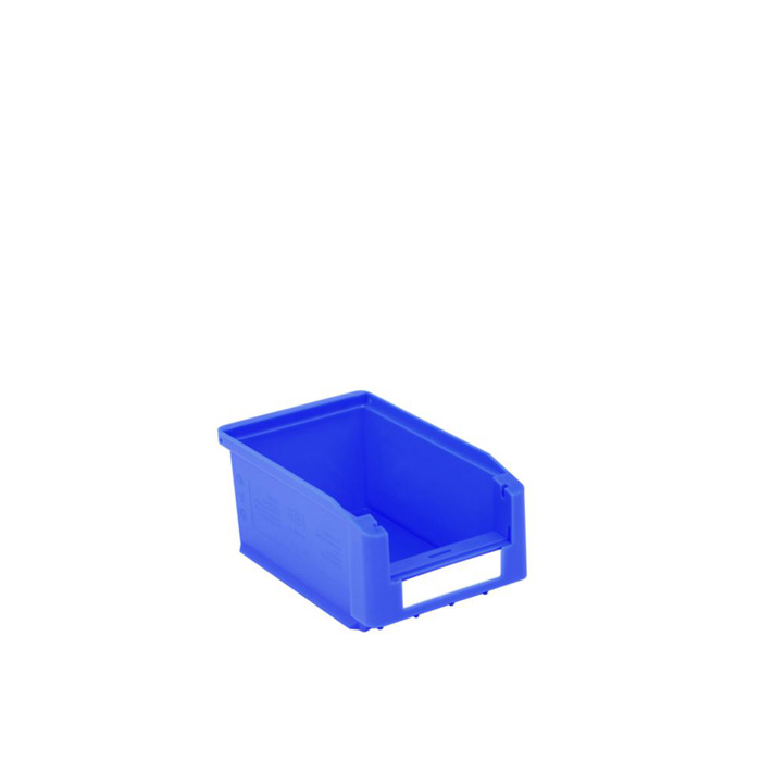[043621] Caja plástica para almacén con abertura frontal - Dim.: 103x160x75h mm - azul
