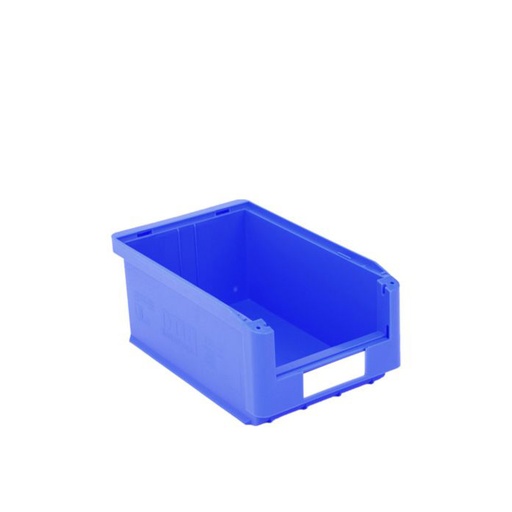 [043631] Caja plástica para almacén con abertura frontal - Dim.: 210x350x145h mm - azul