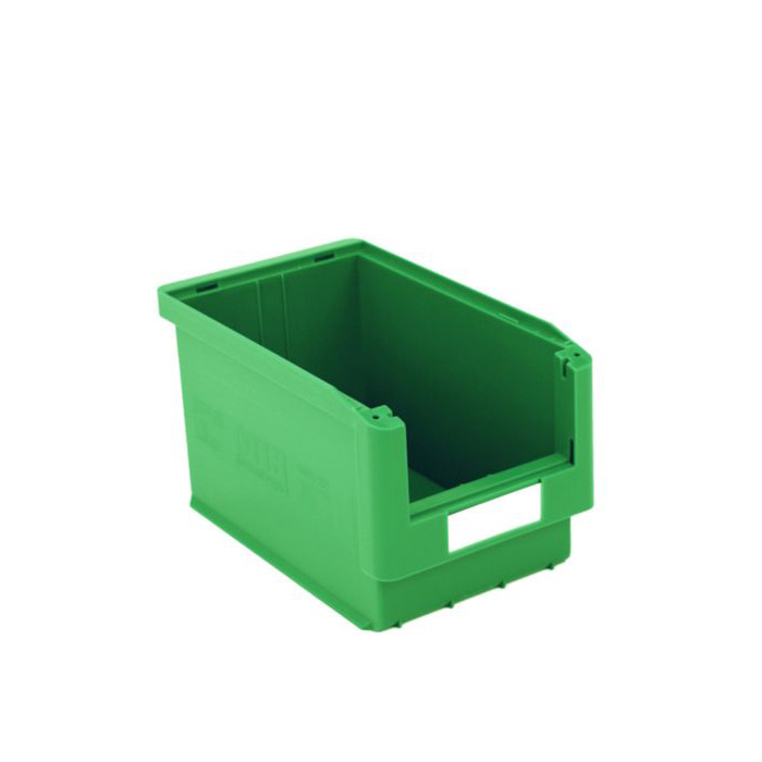 [043638] Caja plástica para almacén con abertura frontal - Dim.: 210x350x200h mm - verde